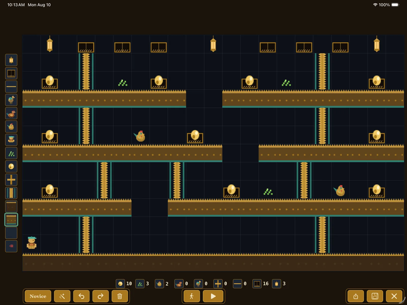 The built-in level editor